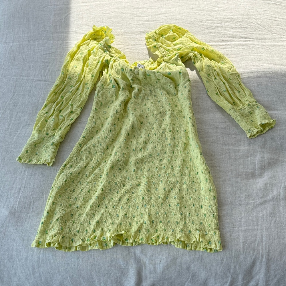 Faithfull the Brand Yellow Floral Dress